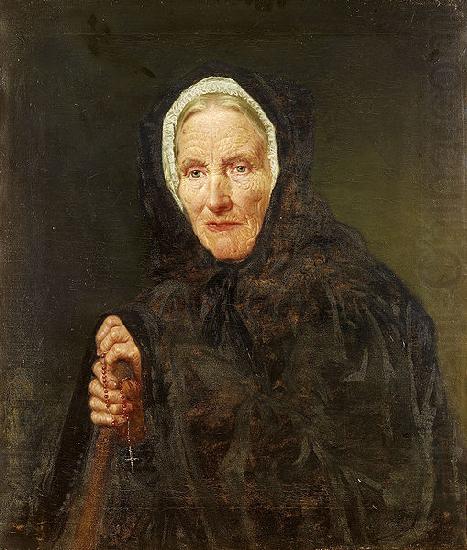 Carl d Unker Old Woman with a Rosary oil painting picture